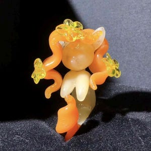Handgemaakte ring blazend glas, glaskunst ''My Little Pony''-ring (wordt ook voor hanger), uniek cadeau, 3D-glasblazerhanger