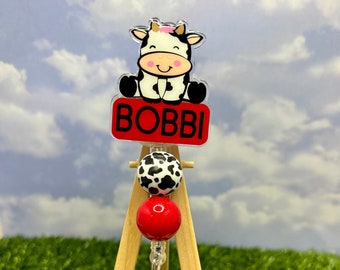 Sitting Cow Name Badge