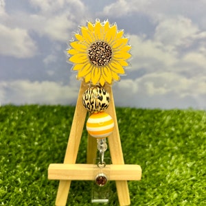 Leopard sunflower Badge Reel