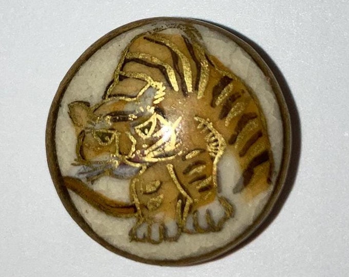 Tiger Shell Button Beautiful Satsuma Porcelain Tiger Button-jp679-modern Button Shows ...