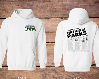 National Park Sweatshirt, Unisex Heavy Blend Hooded Sweatshirt, Bear Shirt, Protect National Parks, National Park Gift, Sourvenir, Gift