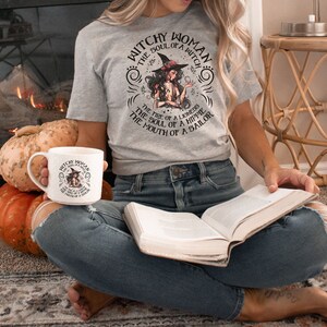 Witchy Woman Women&#39;s T-Shirt, Soul of a Witch, Fire of Lioness, Soul of Hippie, Mouth of Sailor, Wiccan, White Witch, Witch Vibes, Witchy