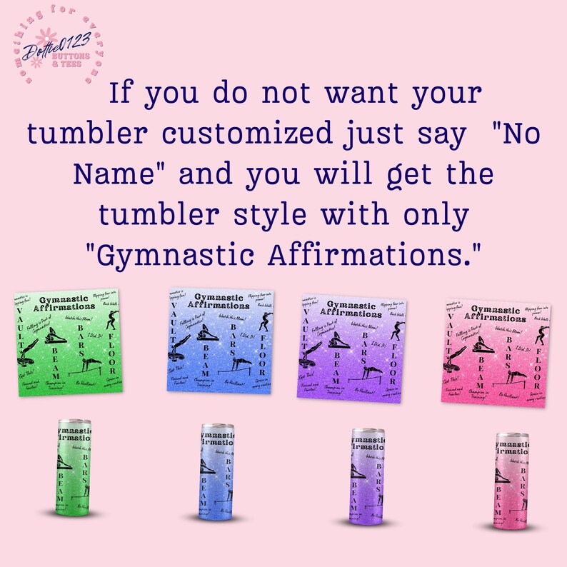 GYMNASTICS TUMBLER, Gymnast Daily Affirmations Water Bottle, Team to Go