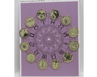 Stunning ZODIAC Button Art by Dauphiene Parks - B335