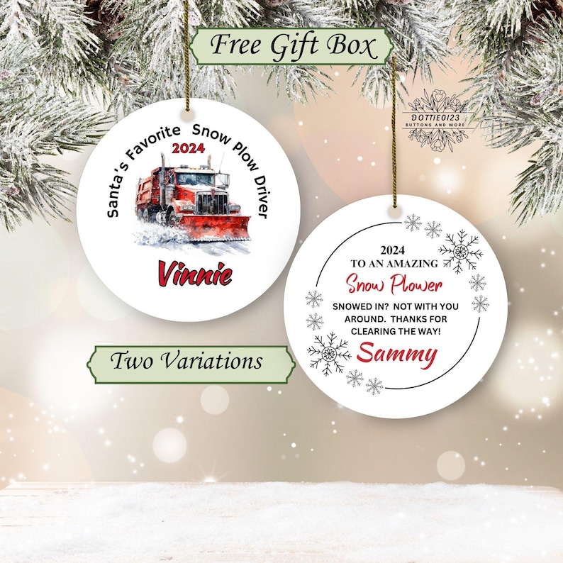 Snow Plow Driver Ornamentpersonalized Snow Plower Giftcustom