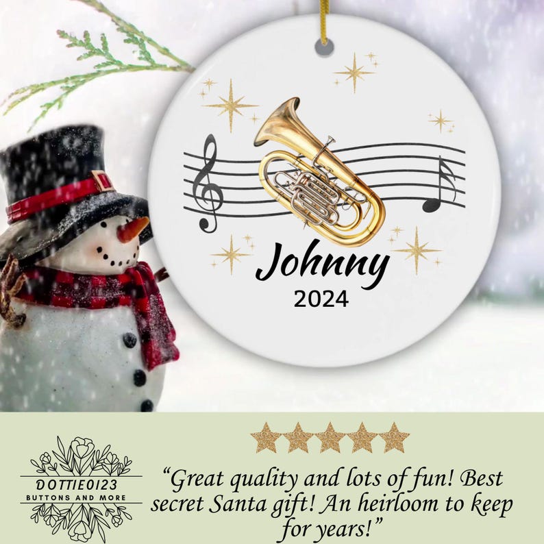 Tuba Ornamentpersonalized Music Teacher Gifttuba Player Christmas