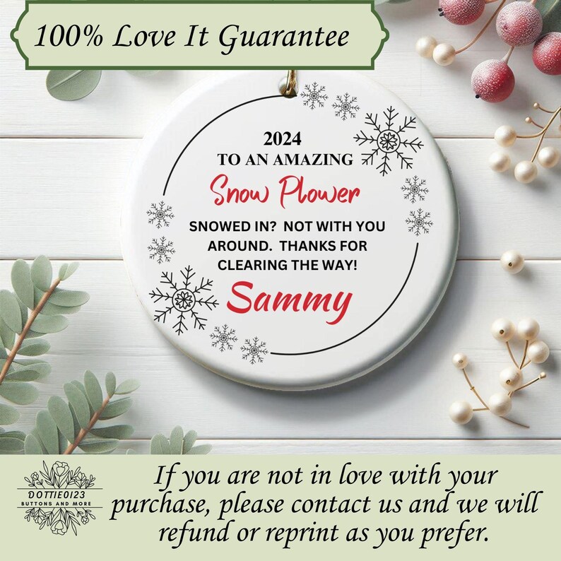 Snow Plow Driver Ornamentpersonalized Snow Plower Giftcustom
