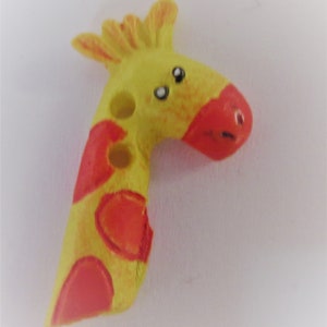 JHB Giraffe Neck and Head Buttons-B370-cute, plastic buttons from JHB 1990s, button, buttons, button lover, button collector, Giraffe Button