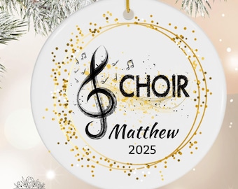 Choir Ornament-Personalized Music Teacher Gift-Choir Director Bauble-Secret Santa Gift-Choral members-Custom choir clef-Show choir ornament