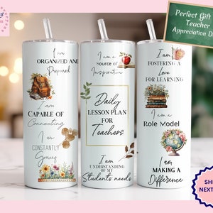TEACHER TUMBLER, Teacher Affirmation To Go Cup, Teacher Travel Mug, Teacher Appreciation Gift, Teacher Water Bottle, Gift for Teacher
