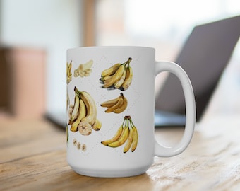 Banana Coffee Mug, Breakfast Mug, Hot Tea Mug, Banana Mug, Banana Lover Gift, Fruit Lover Mug, Cute Banana Mug, Love Bananas, Hot Cocoa