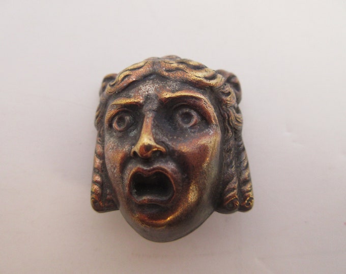 Metal Pictorial Button of a Large Brass 3D Head With Etsy