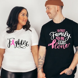 BREAST CANCER TShirt, Family Team Shirt, Breast Cancer Warrior, No One Fights Alone, Cancer Walk, Breast Cancer Awareness, Cancer Fighter