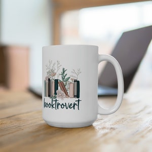 Booktrovert Mug, Book Lover MUG, Coffee Mug, Bibliophile, Book Worm, Library Teacher, Gift for Reader, Librarian Gift, Reader Appreciation