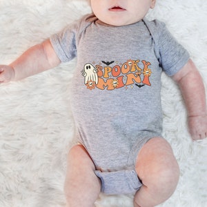 Halloween Infant Bodysuit, SPOOKY MINI, Family shirt, Baby&#39;s First Halloween, Halloween Bodysuit for Babies, Ghosts, Bats, Pregnancy Reveal