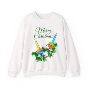 Nostalgic Christmas Sweatshirt, Bubble lights Tree Decorations, Seasonal Sweatshirt, Merry Christmas, Christmas Sweatshirt