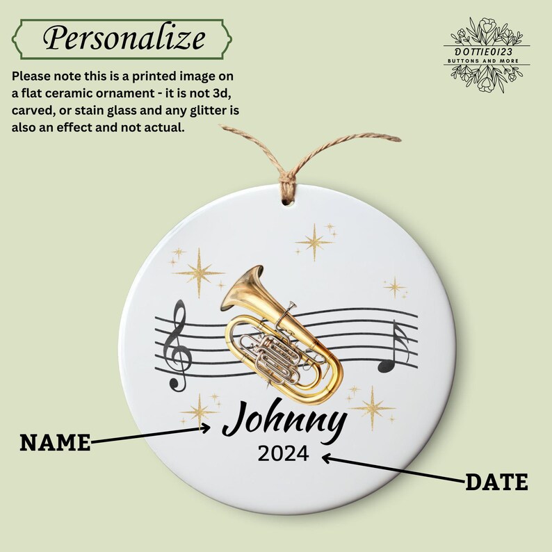 Tuba Ornamentpersonalized Music Teacher Gifttuba Player Christmas