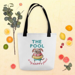 Der POOL ist mein HAPPY PLACE Tote Bag, Carry On, Pool, Sommer, Pool, Pool Bag, Geschenk für den Urlaub, Urlaub