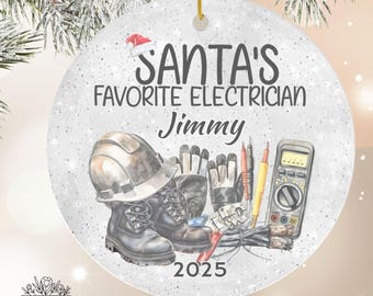 Electrician Ornament-Construction Worker Bauble-Electric Worker- Electrician's Holiday Ornament-Thank you Gift-Vocational School Graduate