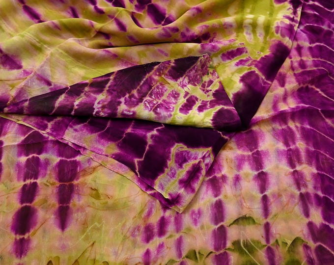 Indian Women Vintage Sari Pink & Green  Pure Georgette Silk Printed Saree Sewing 5yard Soft Craft Abstract Design Wrap Boho