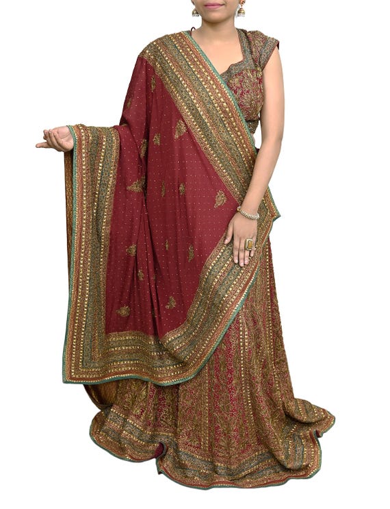 Indian Maroon Pure Silk Ritu Kumar Lehenga 3pcs Set Hand Embroidered Bridal  Outfit Designer Bollywood Party Wear Ethnic Dress - Etsy Singapore