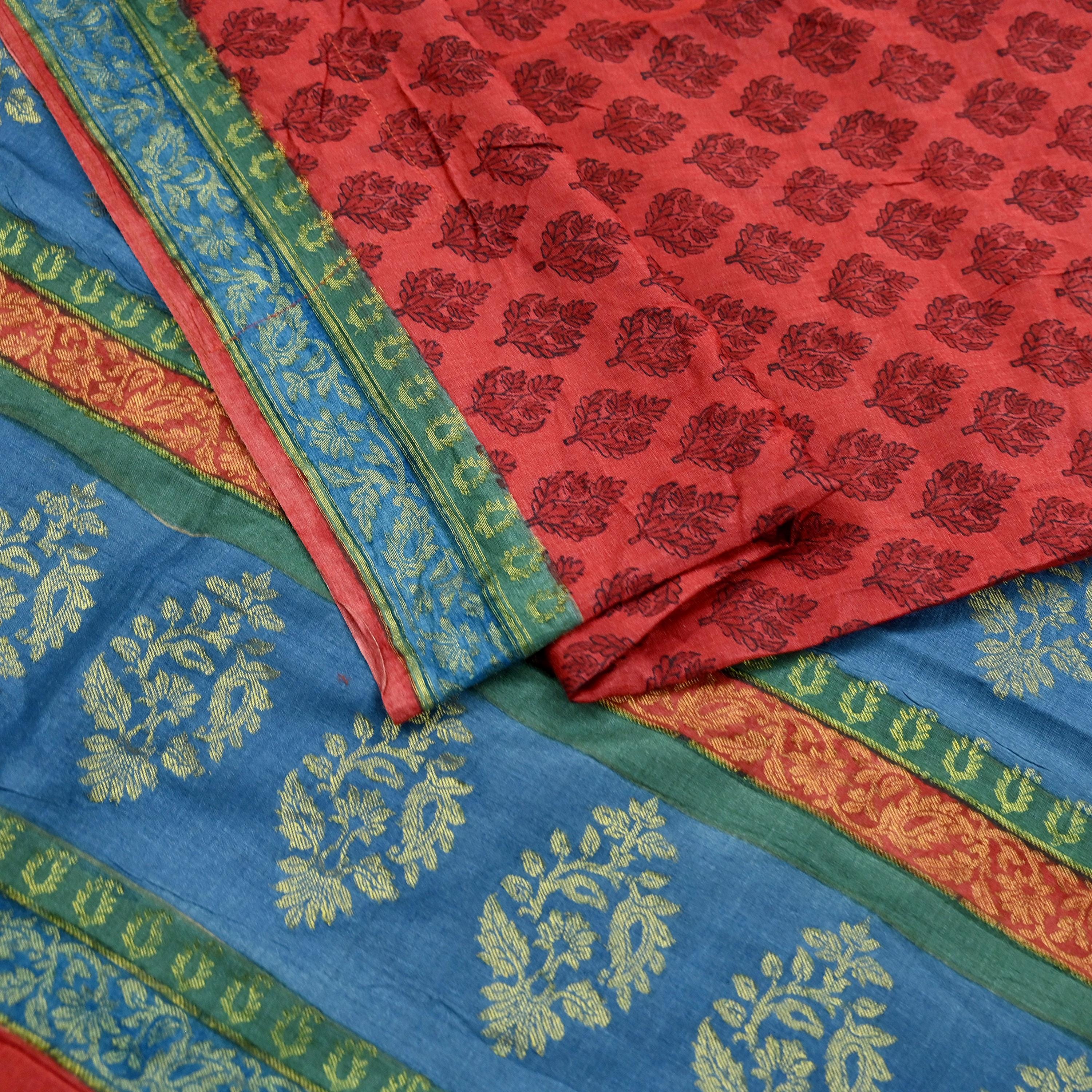 Sari Indien Vintage En Soie Beige - Occasion, Pour Décoration, Couture Ou Déguisement