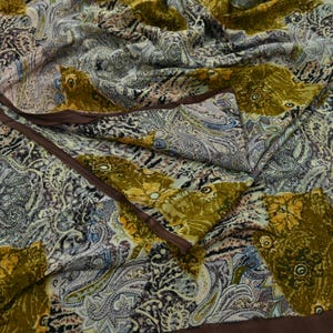 Indian Vintage Sari Multi Pure Crepe Silk Printed Saree 5yd Sewing Floral Soft Craft Fabric Wrap Dress Designing For Crafting Quilting