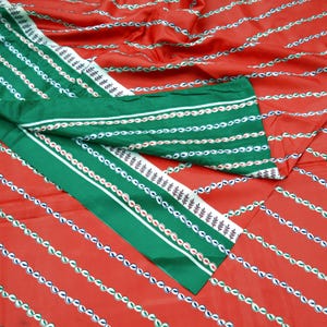 Sari vintage indien rouge soie imprimé saris artisanat tissu 5 vg couture doux floral couture upcycle artisanat courtepointe robe conception