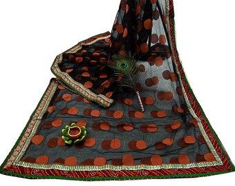 Indian Vintage Sarees Black Cotton Hand Woven Jamdani Sari 6yard Ethnic Floral Craft Fabric Dress making Upcycle Crafting Quilting