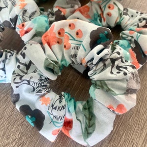 Floral Scrunchies | Scrunchies | Hair Accessories | Flowers | Hair Elastics | Handmade Scrunchies | Cotton | Hair Ties