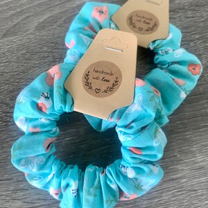 Floral Scrunchies | Skinny Scrunchies | Hair Accessories | Hair Ties | Hair Elastics | Handmade Scrunchies | Cotton