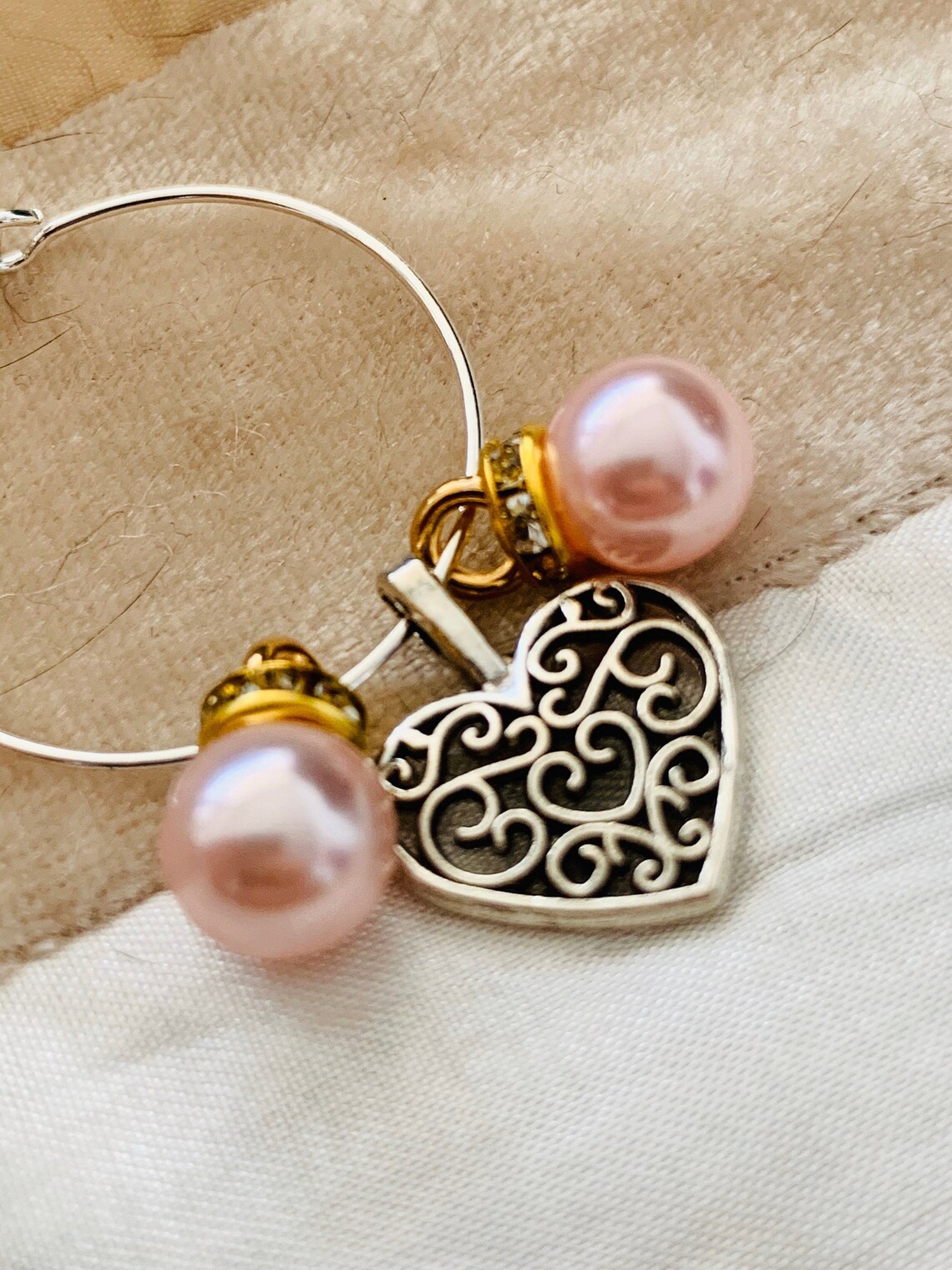 Set of 5 wine glass charms wine glass rings wedding favors Etsy