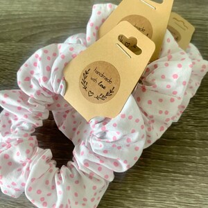 Skinny Rainbow Polka Dot Scrunchies | Rainbow Scrunchies | Hair Accessories | Hair Ties | Hair Elastics | Handmade Scrunchies | Cotton