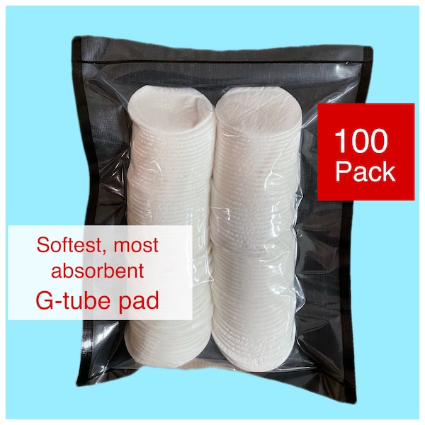 100 count PegPad Standard most absorbent, softest gtube gjtube jtube single use pad with waterproof backing