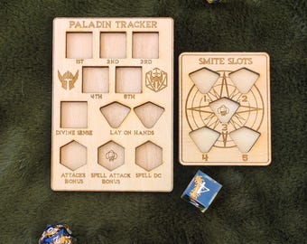 Paquete de Paladín de Madera + Rastreador de Castigo Divino | Dungeons and Dragons | Juego de rol de mesa | Accesorios de D&D