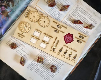 Magnetic Wooden Handmade Class Tracker Warlock| Dungeons and Dragons 2024 | TTRPG Accessory