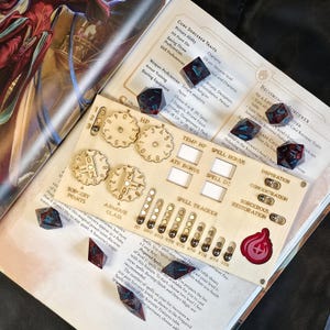 Magnetic Wooden Handmade Class Tracker Sorcerer | Dungeons and Dragons 2024 | TTRPG Accessory
