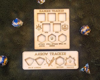 Lote de Guardabosques de Madera + Rastreadores de Flechas | Dungeons and Dragons | Juego de rol de mesa | Accesorios de D&D