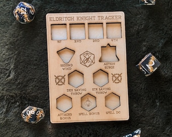 Eldritch Knight Tracker | Wooden Tracker | Handmade Tracker | Dungeons and Dragons | Fighter Class | TTRPG Accessory | D&D Accessory