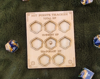 Wooden Hit Point Tracker | Dungeons and Dragons | Pathfinder | TTRPG | D&D Accessory