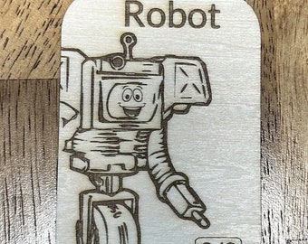 Robot Token, Robot Tokens Wood, MTG Wood Tokens, Magic The Gathering Tokens, MTG Proxy, Robot Token mtg, Magic the Gathering