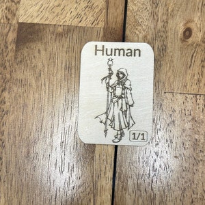 Human Token, Human Tokens Wood, MTG Wood Tokens, Magic The Gathering Tokens, MTG Proxy Tokens, HumanToken mtg, Magic the Gathering