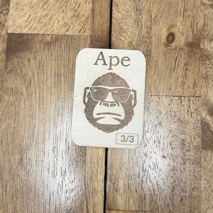 Ape Token, Ape Tokens Wood, MTG Wood Tokens, Magic The Gathering Tokens, MTG Proxy, Ape Token mtg, Magic the Gathering