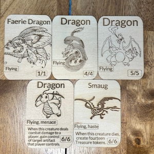 ドラゴン トークン、ドラゴン トークン ウッド、MTG ウッド トークン、マジック ザ ギャザリング トークン、MTG プロキシ、ドラゴン トークン mtg、マジック ザ ギャザリング