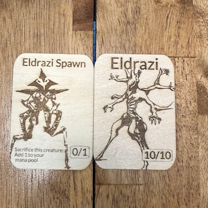 Żeton Eldrazi, Drewniane żetony Eldrazi, Drewniane żetony MTG, Żetony Magic The Gathering, Proxy MTG, Żeton Eldrazi mtg, Magic the Gathering
