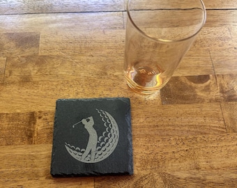 Golf Lover Slate Coasters, Golf Ball, Golf Swing, Par, Hole in one, Bogey, Eagle, Augusta Nationals Golf Course