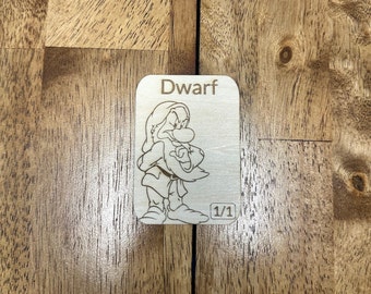 Dwarf Token, Dwarf Tokens Wood, MTG Wood Tokens, Magic The Gathering Tokens, MTG Proxy, Dwarf Token mtg, Magic the Gathering
