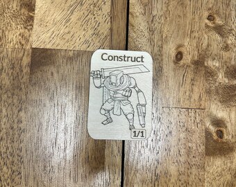 Laser Engraved Wood Construct Token - MTG Proxy