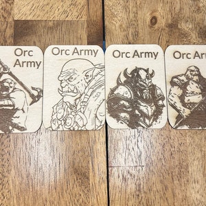 Orc Army Token, Orc Army Tokens Wood, MTG Wood Tokens, Magic The Gathering Tokens, MTG Proxy Tokens, Orc Army Token mtg, Magic the Gathering