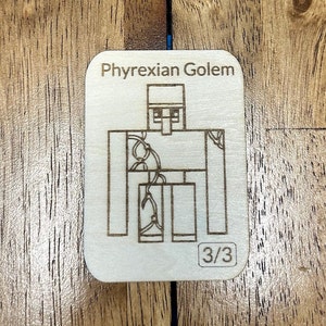 Phyrexian Golem Token, Phyrexian Golem Tokens Wood, MTG Wood Tokens, Magic The Gathering Tokens, MTG Proxy, Token mtg, Magic the Gathering